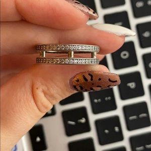 Pandora Double Sparkle Hearts Ring 
